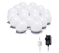 Large Vanity Mirror Lights Kit, AIBOO Hollywood Makeup Lights with 18 Dimmable Bulbs, Linkable Vanity Lighting Fixture Plug in 4000K Nature White for Lighted Makeup Dressing Table, Mirror Not Included