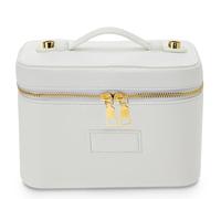 Large Vegan Leather Makeup Bag - Adjustable and Removable compartments, Waterproof Lining, Perfect for Makeup, Cosmetic Cases, Travel, and Professional toiletries (20×12×15cm)