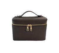 Large Vegan Leather Makeup Bag - Adjustable and Removable compartments, Waterproof Lining, Perfect for Makeup, Cosmetic Cases, Travel, and Professional toiletries (20×12×15cm)