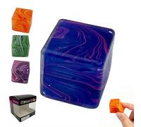 Large Veined Ice Cube Squishies Toy, 2.2INCH Stress Cube Set for Anxiety Relief, Soft TPR Squeeze Ball, Unique Color Swirl Sensory Fidget Toy for Focus & Hand Exercise