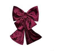 Large Velvet Christmas Bow 70x95cm Double-Ear Hanging Loop | Soft plush velvet polyester adds festive accent for windows doorways mantels multiple color options