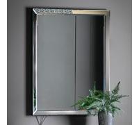 Large Venetian Art Deco Glass Framed Wall Mirror 112cm x 86cm Agenzia 14 Silver Large