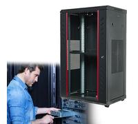 Large Vertical Server Rack Cabinet, Rolling Metal Enclosed Server Rack/Tower Case, 22u Network Cabinet - 23.6'' Deep, for 19" Networking, Audio Video Device Electronic Equipment