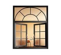 Large Vintage Casement Flush Mount - Black Carbon Steel Double Opening Glass Fixture for Kitchen Cafes and Lofts (40x80cm) - Stylish Home Replacement Lighting