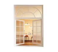 Large Vintage Casement Flush Mount - Double Opening Carbon Steel Glass for Kitchen & Cafe 40x80cm Stylish Black Frame Replacement Window Decor