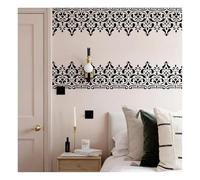 Large Vintage Damask Border Painting Wall Stencil, Reusable Plastic for Drawing Template, Big Art Home Decor, Wall Floor Wood Fabric Furniture(M 40cmX23cm)