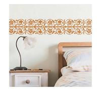 Large Vintage Floral Border Painting Stencil for Painting, Reusable Plastic Continuous Pattern Template for Wall Waistline Furniture Decor, French Country Style Stencil DIY Home Decor(S 57cmX20cm)