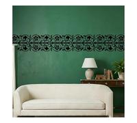 Large Vintage Floral Border Painting Stencil for Painting, Reusable Plastic Continuous Pattern Template for Wall Waistline Furniture Decor, French Country Style Stencil DIY Home Decor(XXL 113cmX40cm)