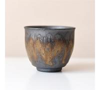 Large Vintage Gilt Ceramic Tea Cup Teaware Kung Fu Tea Cup Coarse Pottery Teacup Rust Glaze Master Cup Single Cup Coffee Cup Travel Tea Set for Tea Lovers(02)