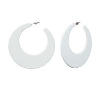 large vintage statement hoop earrings in white