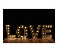 Large Vintage Style 24cm Carnival Led Light Up Marquee Letters - Love - Cream