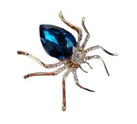 Large Vintage Style Crystal Blue Jewellery Brooch Pin