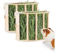Large Volume Wooden Hay Feeder for Guinea Pigs & Rabbits, Natural Hanging Hay Rack for Small Pets, Eco-Friendly Chew-Friendly Hay Manger (2)
