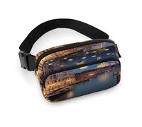 Large Waist Packs with Adjustable Strap,Beautiful Venice at Night Crossbody Fanny Pack Casual Bag for Travel Sports Running Hiking