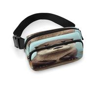 Large Waist Packs with Adjustable Strap,Cute Otter Crossbody Fanny Pack Casual Bag for Travel Sports Running Hiking