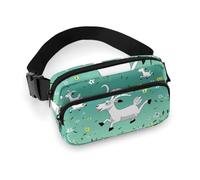 Large Waist Packs with Adjustable Strap,Goat Frolic Crossbody Fanny Pack Casual Bag for Travel Sports Running Hiking