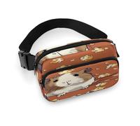 Large Waist Packs with Adjustable Strap,Guinea Pig and Popcorn Crossbody Fanny Pack Casual Bag for Travel Sports Running Hiking