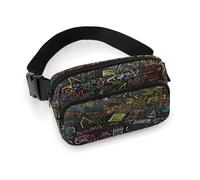 Large Waist Packs with Adjustable Strap,Math Formula Crossbody Fanny Pack Casual Bag for Travel Sports Running Hiking