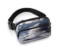 Large Waist Packs with Adjustable Strap,Snowman Stars and Snowflakes Crossbody Fanny Pack Casual Bag for Travel Sports Running Hiking