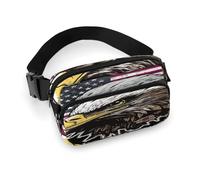Large Waist Packs with Adjustable Strap,US Army Cool American Flag Eagle Crossbody Fanny Pack Casual Bag for Travel Sports Running Hiking