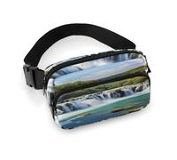 Large Waist Packs with Adjustable Strap,Waterfalls on Krka River Crossbody Fanny Pack Casual Bag for Travel Sports Running Hiking