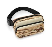 Large Waist Packs with Adjustable Strap,West Desert Cactus with Cowboys Riding Horses Crossbody Fanny Pack Casual Bag for Travel Sports Running Hiking