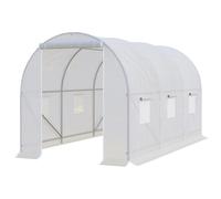 Large Walk-in Greenhouse Poly Tunnel Galvanised Garden Plants Grow Tent White