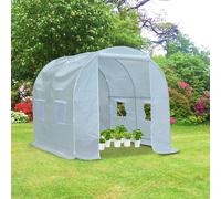 Large Walk-In Poly Tunnel Greenhouse Galvanized Steel Frame White Outsunny