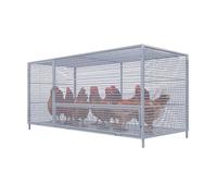 Large Walk-in Poultry Cage With Run, Heavy-Duty Galvanized Steel Chicken Coop, Feeding Port & Skylight, Waterproof Outdoor Pet Enclosure For Chickens, Ducks, Rabbits(White,79x22x24in)