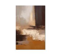 Large Wall Art Brown and Yellow Texture Wall Art Prints Abstract Minimalist Artwork Canvas Painting for Living Room Bedroom Wall Decorations Pictures 80 x 60cm (31 x 24 inch) Unframed