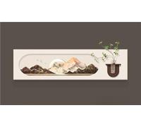 Large Wall Art Decor for Living Room Creative Sandstone Painting with Vase and Artificial Plant, 3D Wall Sconce Light for Dining Room, Entrance, Hallway