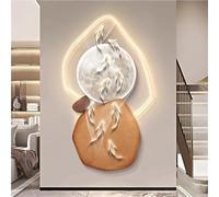 Large Wall Art Decor for Living Room Imitation 3D Painting with Light, Wall Sculptures Hanging Art Wall Sconce Light Chinese for Home