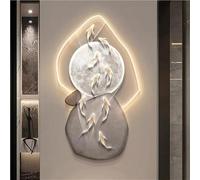 Large Wall Art Decor for Living Room Imitation 3D Painting with Light, Wall Sculptures Hanging Art Wall Sconce Light Chinese for Home