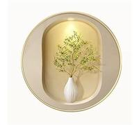 Large Wall Art Decor for Living Room Imitation 3D Plants Wall Sculpture Painting Decoration, Painting Wall Sconce Light for Home Hallway Bedroom