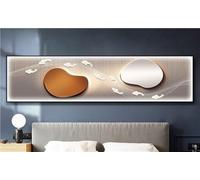 Large Wall Art Decor for Living Room Imitation 3D Wall Sconce Light, Rectangle ative Mural, Nine Fish Stone Wall Hanging Painting for Office, Dining Room