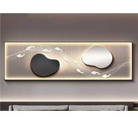 Large Wall Art Decor for Living Room Imitation 3D Wall Sconce Light, Rectangle ative Mural, Nine Fish Stone Wall Hanging Painting for Office, Dining Room