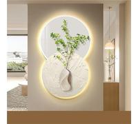 Large Wall Art Decor for Living Room Wall Painting Decoration, 3D Art Sculpture Wall Sconce Light, Creamy for Home Hallway Bedroom and Dining Room