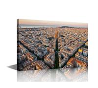 Large Wall Art for Living Room Barcelona Eixample Residential District Canvas Art Wall Decor Modern Office Urban Architecture Wall Art Paintings for Bedroom Framed Art Ready to Hang for Home 36x24in