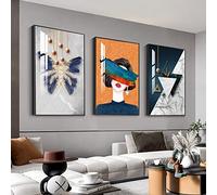 Large Wall Art for Living Room,Black Framed Abstract Wall Decor for Home Minimalist Artwork Painting 20" x 28" 3 Pieces Canvas Print for Bedroom Decor Kitchen Office Hang a Modern Picture