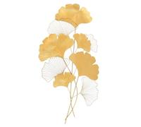 Large Wall Art Metal for Living Room, Leaf Wall Sculptures, Gold Ginkgo Hanging Decoration for Indoor, Home Decor