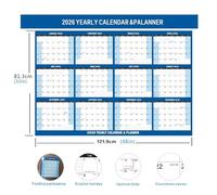 Large Wall Calendar, Full Year Planner, Horizontal Calendar with Monthly Layout, Vertical Organizer with Easy Reference, Planning Tool, Datebook Set for Organizing Scheduling Easy Planning