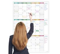 Large Wall Calendar Undated - Three Monthly Dry Erase Reusable Wall Planner, Giant Laminated Poster, Goal & Task Organizer for Your Home, Office, 101 cm X 73 cm, Colorful