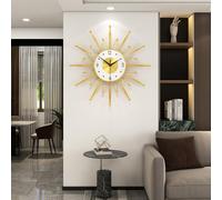 Large Wall Clock 20 Inch Modern Wall Clock Starburst Mid-Century Modern Decor Non-Ticking Battery Operated Colorful Clock Home Decorations for Living Room Bedroom Kitchen Office