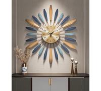 Large Wall Clock for Living Room 55cm Silent Non-Ticking Clock Modern Big Clocks Battery Operated Metal Vintage Wall Clock with Aluminium Hands for Bedroom Kitchen Office Decor 22 inch Gold