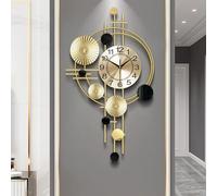 Large Wall Clock for Living Room, Silent Quartz Movement Non Ticking Battery Operated, 17.8x30.7inch Decorative Analog Big Wall Clock for Kitchen Bedroom Home Office Wall Decor (Golden)