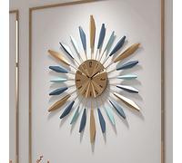 Large Wall Clock Metal Decorative, 70 CM Mid Century Silent Non-Ticking Big Clocks, Modern Home Decorations for Living Room,Bedroom,Dining Room,Office, 28 inch