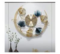Large Wall Clock Metal Decorative Big Clocks, Luxury Ginkgo Tree Leaf Wall Art, Creative Handmade Wall Sculpture, Nature Home Art Decoration Forhome Hotel,