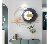Large Wall Clock, Modern Decorative Silent Clock with Pendulum, Metal Wall Art for Living Room, Bedroom, Office Decor