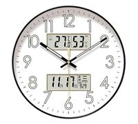 Large Wall Clock | Night Light Wall Clock | Glow in the Dark Clock | Temperature and Humidity Timer | 10 Inch Wall Timer | Real-Time Readings and Silent Movement Ideal for Bedrooms or Work Place