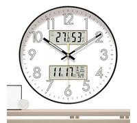 Large Wall Clock | Night Light Wall Clock | Glow in the Dark Clock | Temperature and Humidity Timer | 10 Inch Wall Timer | Real-Time Readings and Silent Movement Ideal for Bedrooms or Work Place